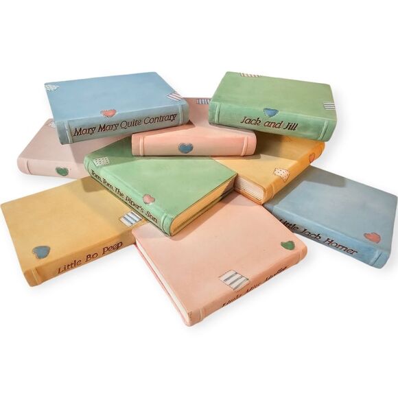 Vintage Pastel 1993 Priscilla Hillman Baby Nursery Rhyme Book Shelf Decor - Picture 6 of 9